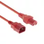 ACT strāvas vads C14 - C15 sarkans 0,6 m IEC C14 250V 10A