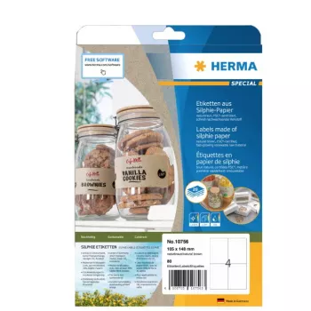 HERMA 10756 pašlīmējošās etiķetes Taisnstūrveida Pastāvīga Brūna 80 gab.