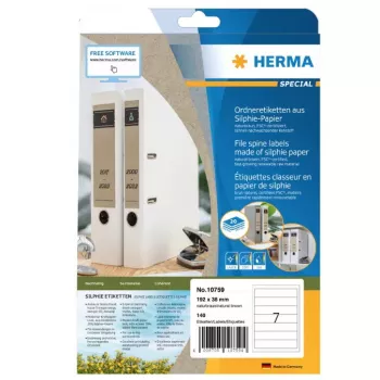 Pašlīmējošā etiķete HERMA 10759 Taisnstūrveida Brūna Pastāvīga 140 gab