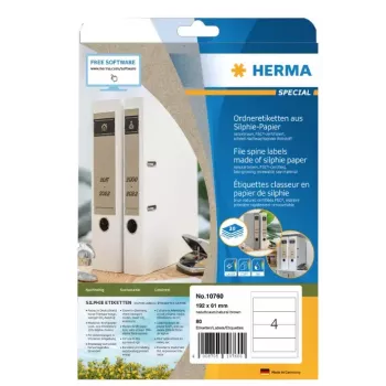 Pašlīmējošās etiķetes HERMA 10760 Taisnstūrveida Brūnas 80 gab.
