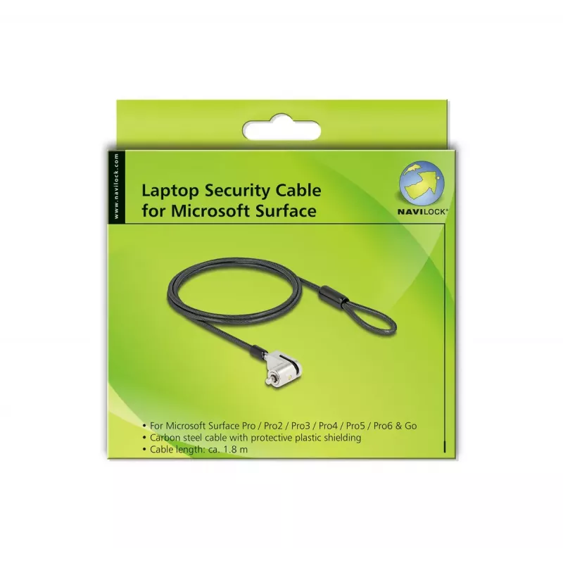 Navilock Notebook Cable Lock Black 1.8 m Atslēgas slēdzene