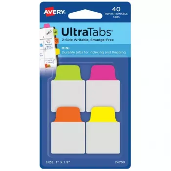 Avery Ultra Tabs 74759 tukšas cilnes zaļa oranža rozā dzeltena