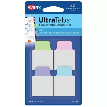 Avery Ultra Tabs 74761 mini cilnes zilā, zaļā, rozā, purpura krāsā