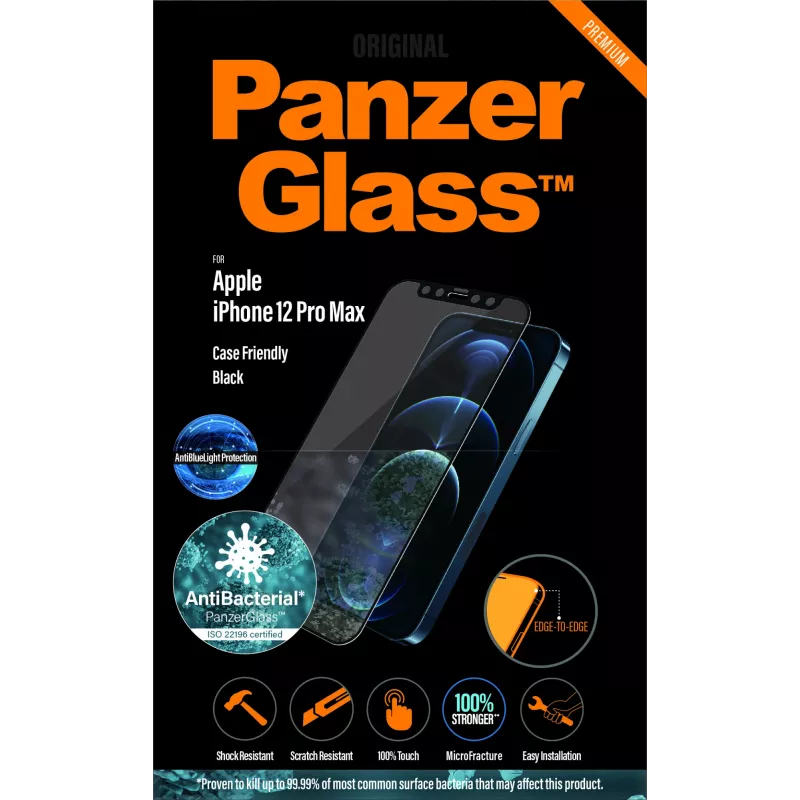 PanzerGlass® Aizsargstikls pret zilo gaismu Apple iPhone 12 Pro Max | Mala-malā
