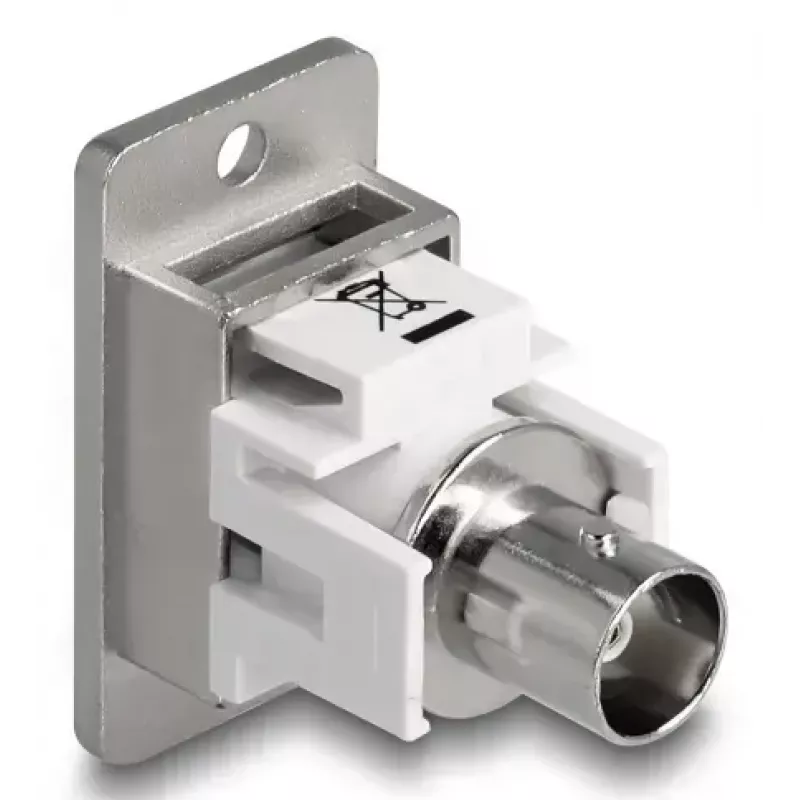 DeLOCK 90880 BNC ligzda paneļmontāžai, 50 Ω, sudrabaini balta