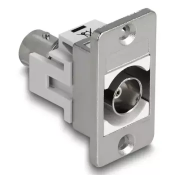 DeLOCK 90880 BNC ligzda paneļmontāžai, 50 Ω, sudrabaini balta