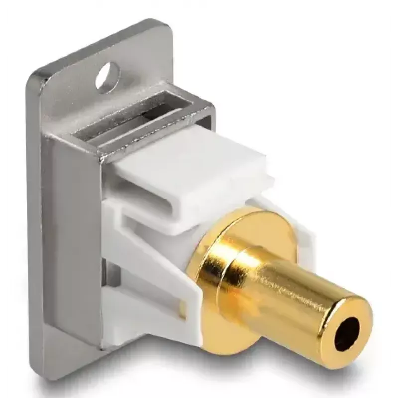 DeLOCK 90883 Panelas ligzda 3.5 mm stereo, sudraba/balta, sievišķā