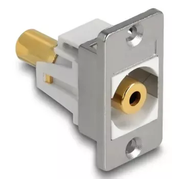 DeLOCK 90883 Panelas ligzda 3.5 mm stereo, sudraba/balta, sievišķā