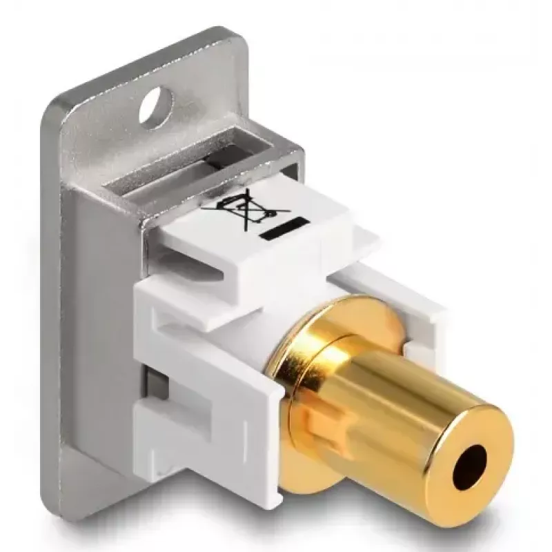 DeLOCK 90884 ligzda 3.5 mm stereo ligzda panelim Sudrabs Balts