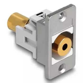 DeLOCK 90884 ligzda 3.5 mm stereo ligzda panelim Sudrabs Balts