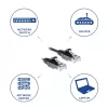 ACT Black 5 metru LSZH U/UTP CAT6 datacentra plānais savienojuma kabelis ar RJ45 savienotājiem, bezķepīgs