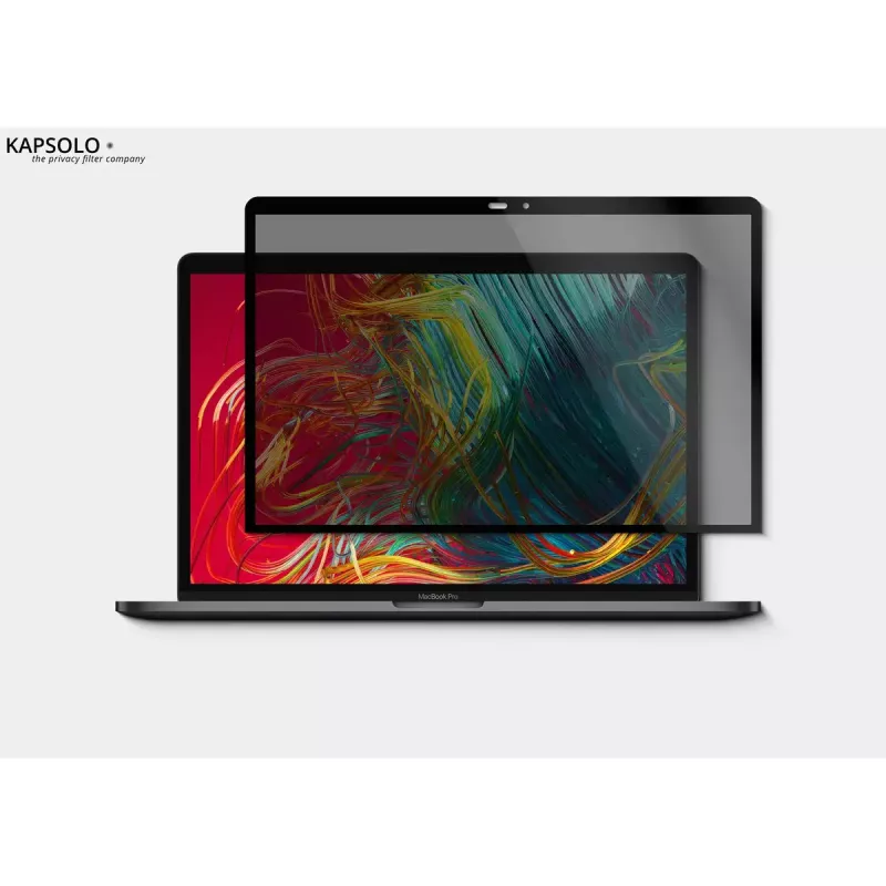 KAPSOLO Privacy Magnetic ekrāna aizsargs Apple MacBook Pro 13 (2020) — 13 collu, 9H cietība, 50% gaismas caurlaidība, 30° privātums