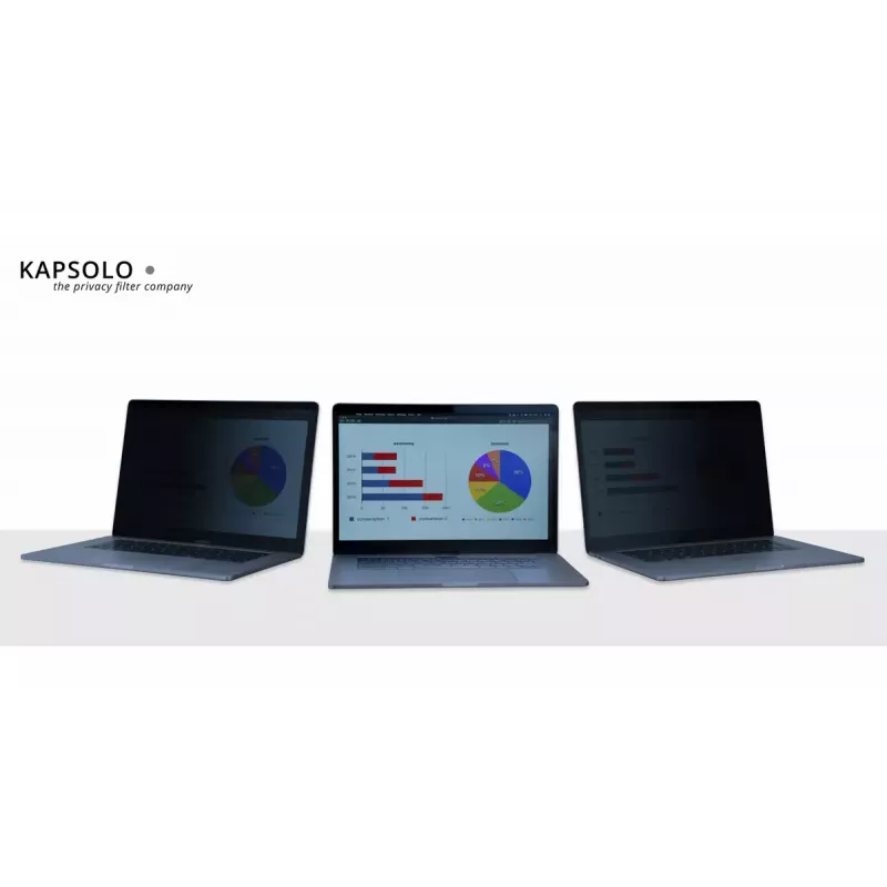 KAPSOLO Privacy Magnetic ekrāna aizsargs Apple MacBook Pro 13 (2020) — 13 collu, 9H cietība, 50% gaismas caurlaidība, 30° privātums