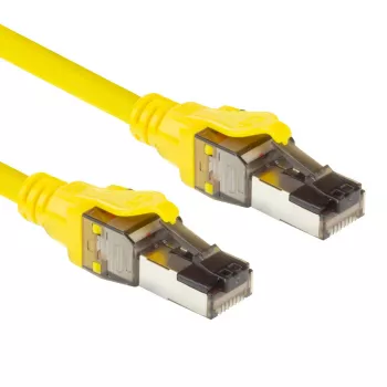 ACT Yellow 5m SFTP CAT8 savienojuma kabelis ar RJ45 savienotājiem, bez aizķeršanās