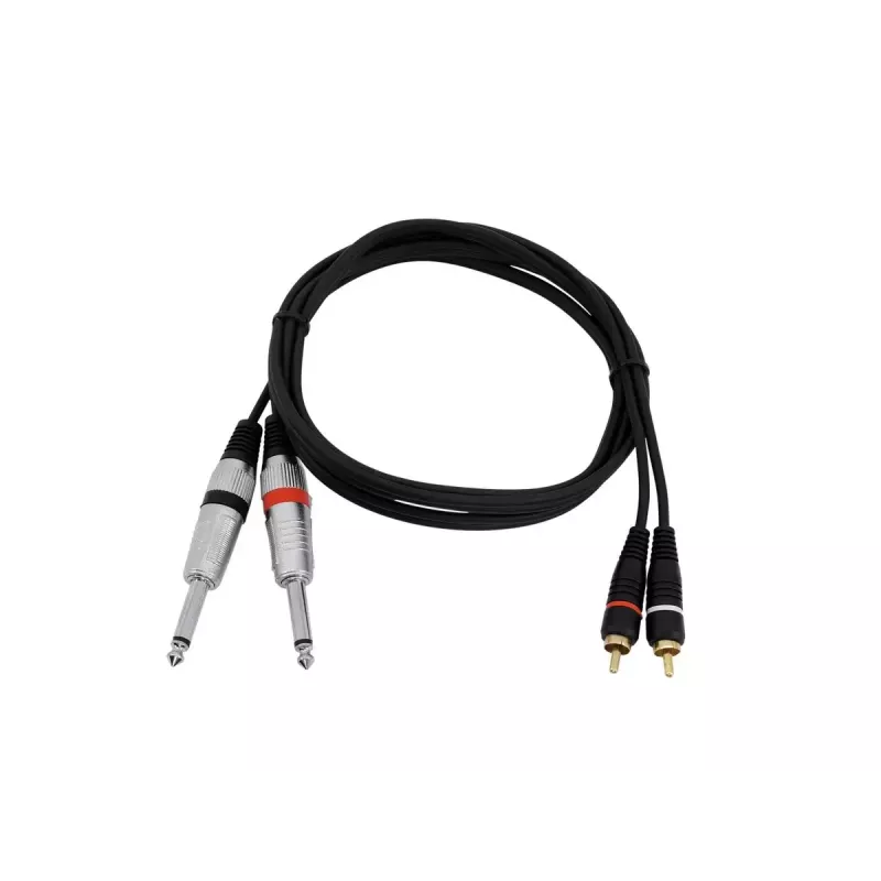 Audio kabelis Omnitronic 30225213 1.5m 2x6,35mm 2xRCA Melns