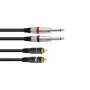 Audio kabelis Omnitronic 30225213 1.5m 2x6,35mm 2xRCA Melns