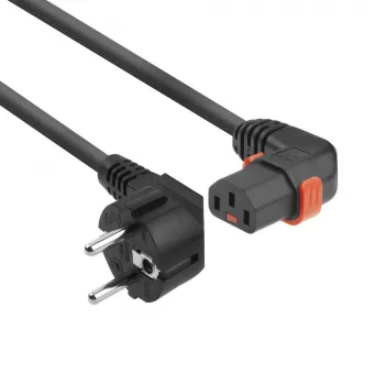 ACT strāvas vads CEE 7/7 (leņķa) - C13 IEC Lock (taisnleņķa) melns 3 m, EL454S