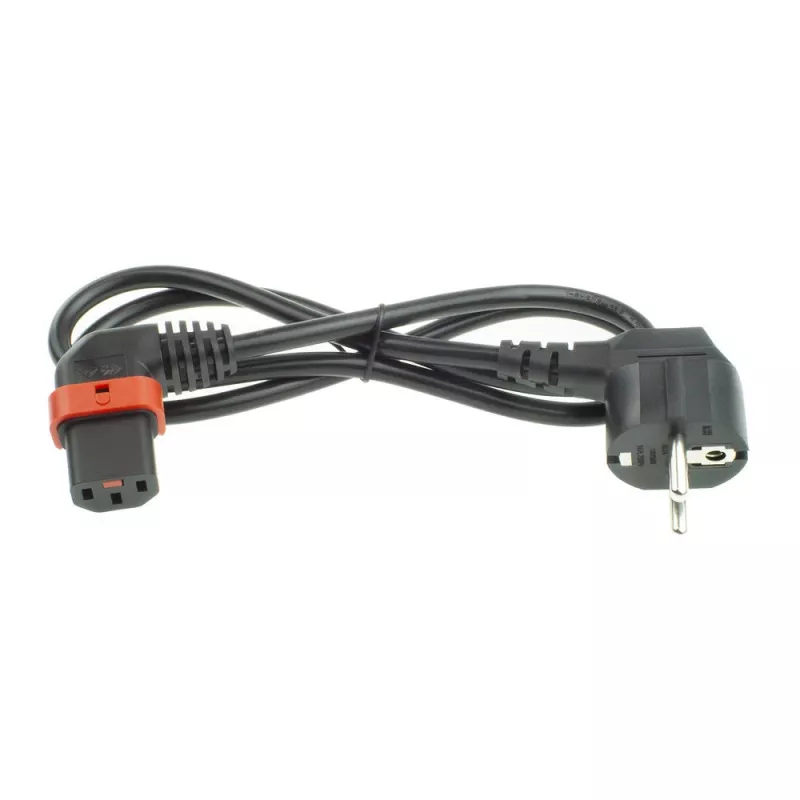 ACT strāvas vads CEE 7/7 (leņķa) - C13 IEC Lock (taisnleņķa) melns 3 m, EL454S