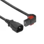 ACT barošanas kabelis C14 - C13 IEC Lock (leņķveida) melns 3 m, PC2052