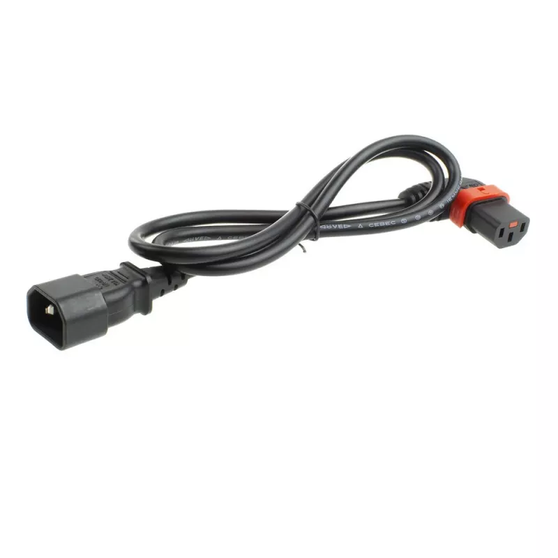 ACT strāvas vads C14 - C13 IEC Lock (kreisais leņķis) melns 1 m, PC2042