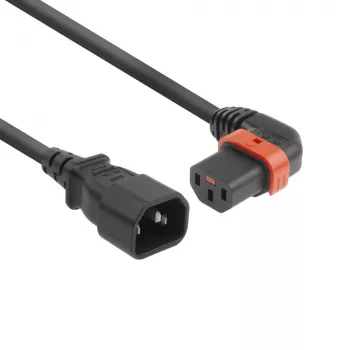 ACT barošanas vads C14 - C13 IEC Lock (kreisais leņķis) melns 3 m, PC2050