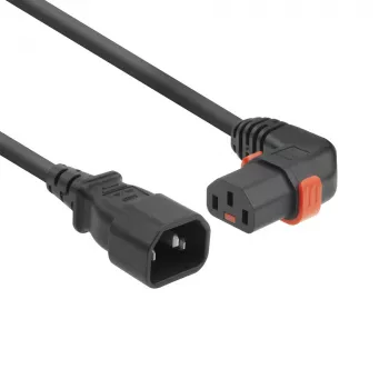 ACT strāvas vads C14 - C13 IEC Lock (taisnleņķa) melns 1 m, PC2041