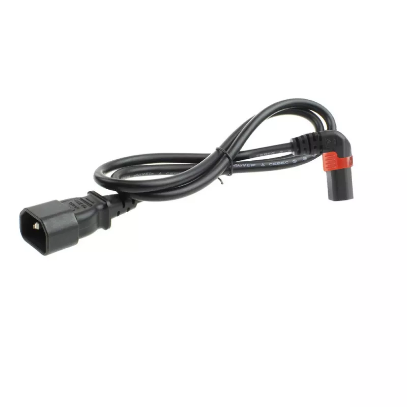 ACT strāvas kabelis C14 - C13 IEC Lock (augšup leņķis) melns 1 m, PC2043