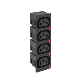 ACT C13 IEC Lock Net Entree (4x izeja) - melns, PA135015BK4