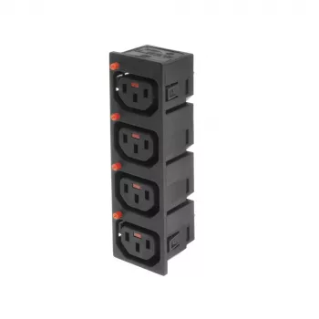 ACT C13 IEC Lock Net Entree (4x izeja) - melns, PA135015BK4