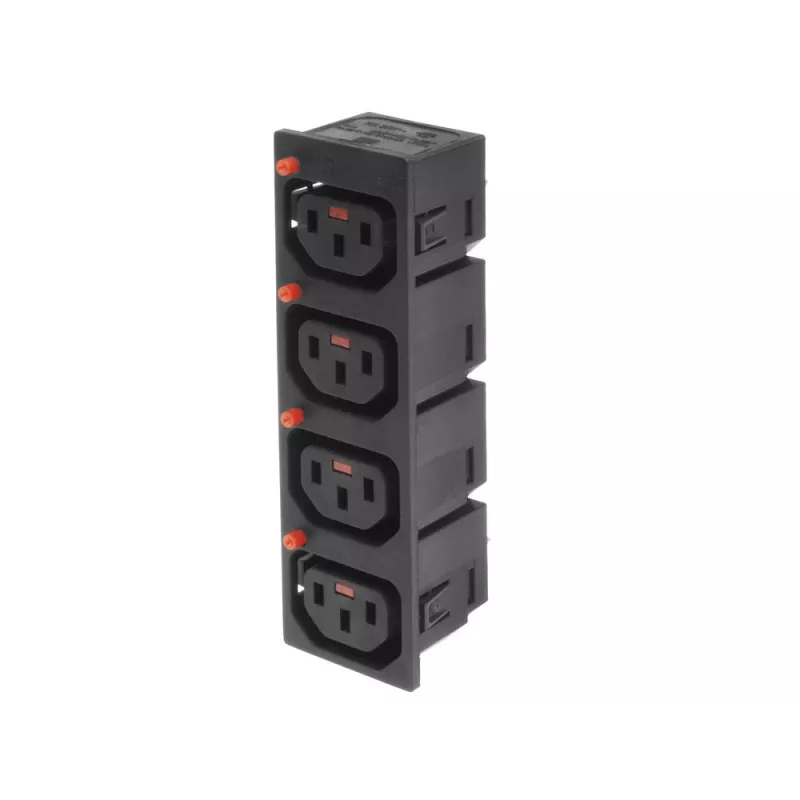 ACT C13 IEC Lock Net Entree (4x izeja) - melns, PA135015BK4