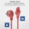 ACT strāvas vads CEE 7/7 vīriešu leņķa C15 sarkans 1 m 250 V 10 A