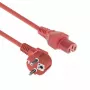 ACT strāvas vads CEE 7/7 vīriešu leņķa C15 sarkans 1 m 250 V 10 A