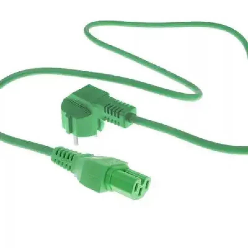 ACT strāvas vads CEE 7/7 vīriešu leņķveida C15 zaļš 1 m 250 V 10 A