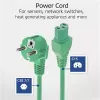 ACT strāvas vads CEE 7/7 vīriešu leņķveida C15 zaļš 1 m 250 V 10 A