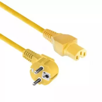 ACT strāvas vads CEE 7/7 leņķa kontaktdakša C15 dzeltens 2 m 250V 10A