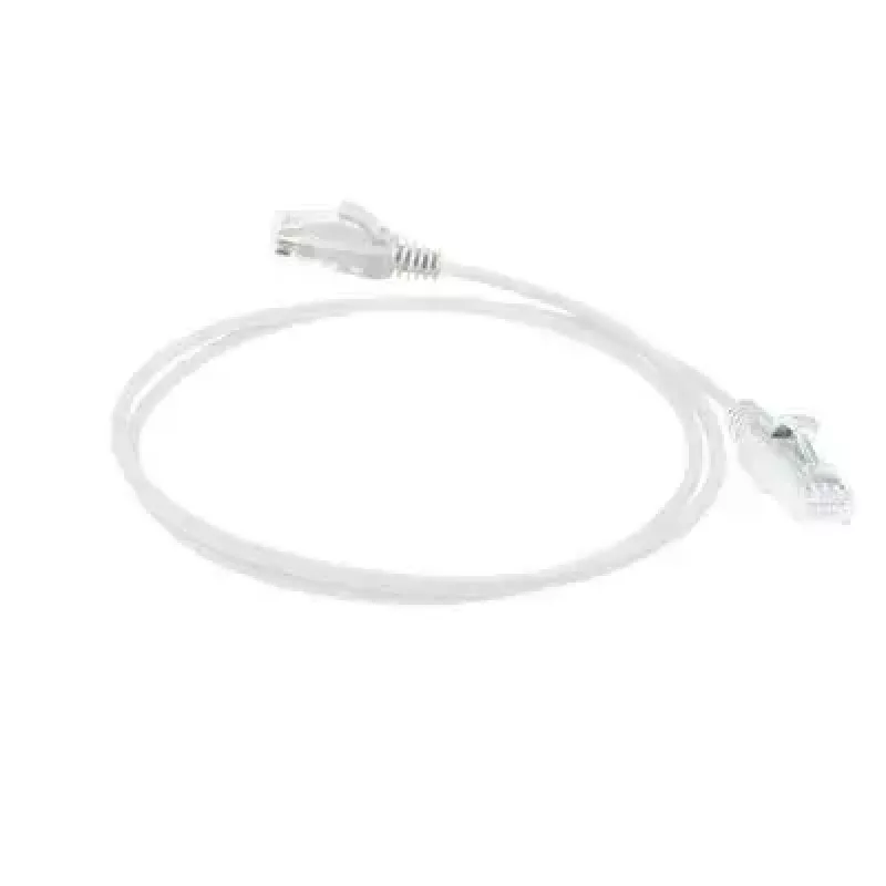 ACT White 1 m LSZH U/UTP CAT6 datacenter slimline patch kabelis ar snagless RJ45 savienotājiem