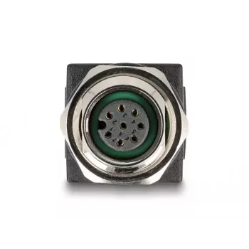 DeLOCK M12 Adapter A-kodēts 8 kontaktu ligzda uz RJ45 ligzdu taisns