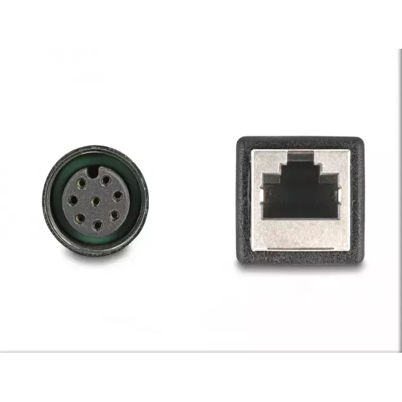 DeLOCK M12 adaptera kabelis A-kodēts 8 kontaktu sievišķais uz RJ45 sievišķo 50 cm