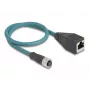 DeLOCK M12 adaptera kabelis A-kodēts 8 kontaktu sievišķais uz RJ45 sievišķo 50 cm