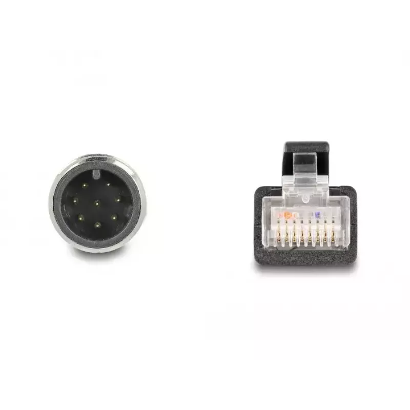Tīkla kabelis DeLOCK M12 A-kodēts 8 kontaktu vīrišķais uz RJ45 vīrišķo 50 cm