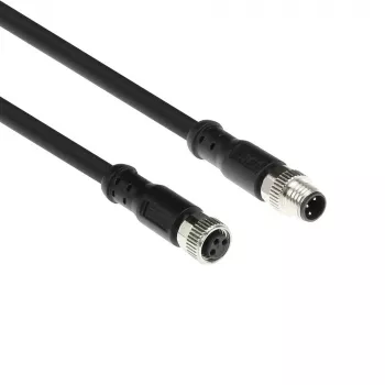 ACT Industrial sensora kabelis 3,00 m M8A 3-pin vīrietis uz M8A 3-pin sieviete, Ultraflex Xtreme TPE, ekranēts
