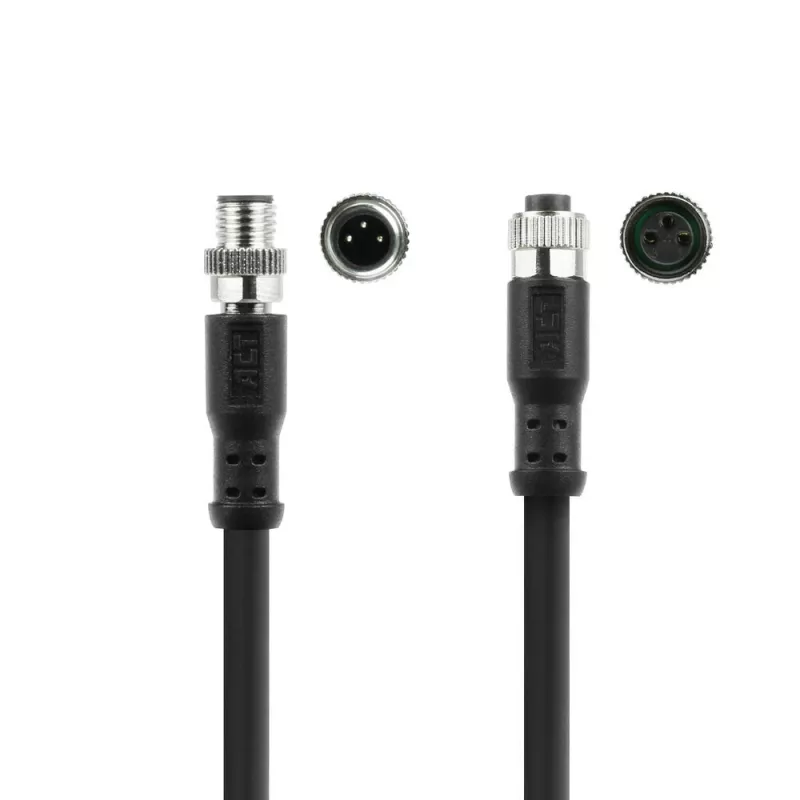 ACT Industrial sensora kabelis 3,00 m M8A 3-pin vīrietis uz M8A 3-pin sieviete, Ultraflex Xtreme TPE, ekranēts