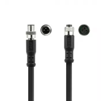 ACT Industrial sensora kabelis 5,00 m M8A 3-pin vīrišķais uz M8A 3-pin sievišķais, Ultraflex Xtreme TPE, ekranēts