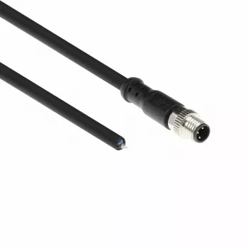 ACT Industrial sensora kabelis 1,50 m M8A 3-pin vīrišķais uz brīvu galu, Ultraflex Xtreme TPE, ekranēts