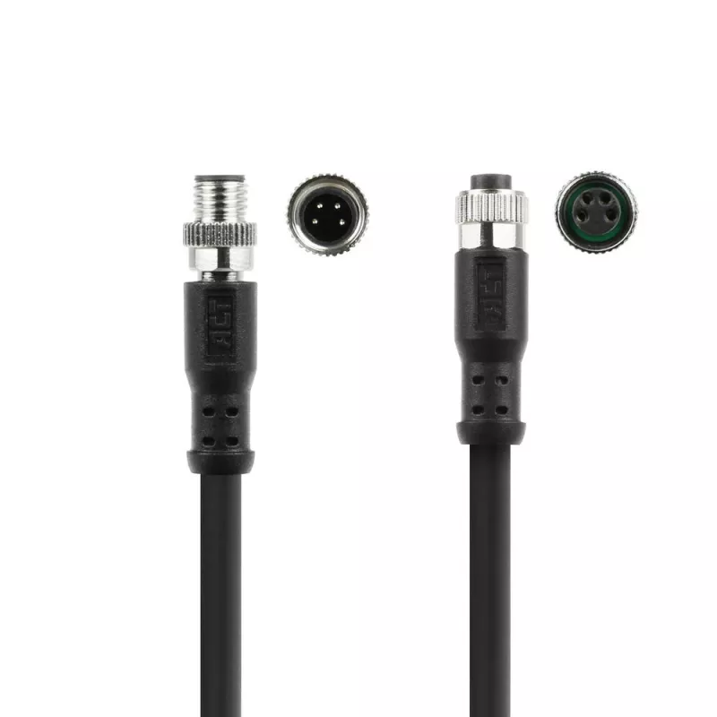 ACT Industrial sensora kabelis 1,50 m M8A 4-pin vīrietis uz M8A 4-pin sieviete, Ultraflex Xtreme TPE, ekranēts