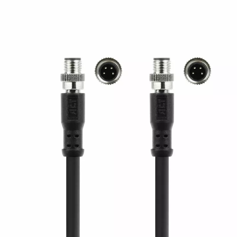 ACT Industrial sensora kabelis 1,50 m M8A 4-pin vīriešu/vīriešu, Ultraflex Xtreme TPE, ekranēts
