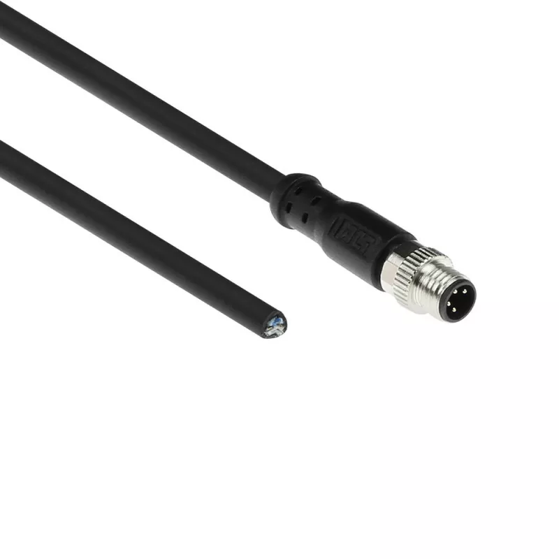 ACT Industrial sensora kabelis 1,50 m M8A 4-pin vītņots uz brīvu galu, Ultraflex Xtreme TPE, ekranēts