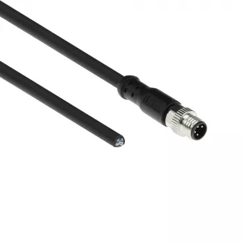 ACT Industrial sensora kabelis 3,00 m M8A 4-pin vīriešu atvērtajam galam, Ultraflex Xtreme TPE, ekranēts
