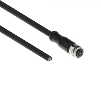 ACT Industrial sensora kabelis 3,00 m M8A 4-pin sievišķais uz brīvu galu, Ultraflex Xtreme TPE, ekranēts