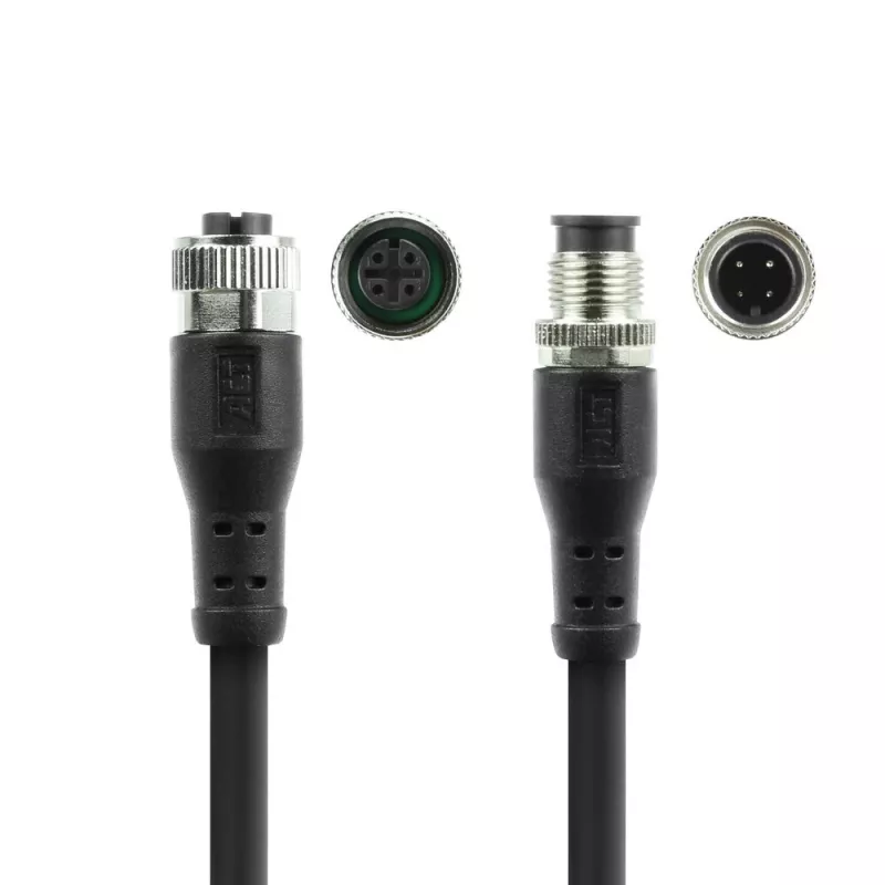 ACT Industrial sensora kabelis 3,00 m M12A 4-pin vīrietis uz M12A 4-pin sieviete, Superflex Xtreme TPE, ekranēts